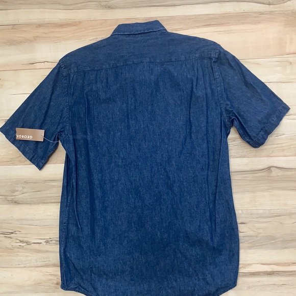 NWT George Denim Medium Button Front Short Sleeve - Picture 5 of 6